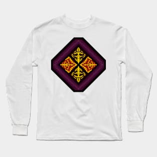 Gold Flowers, Garnet Frames Long Sleeve T-Shirt